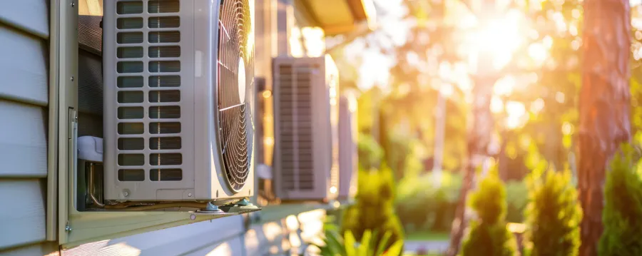 Multi-split AC outdoor unit installed at a house on the Cote d'Azur