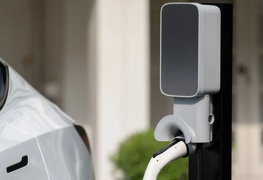 Home EV charging station installed at a residential property in France
